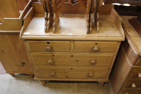 Pine tray top chest of drawers